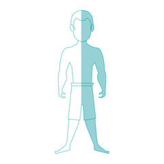 avatar man wearing a swimsuit icon over white background vector illustration