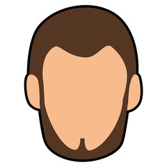 avatar man with beard icon over white background vector illustration