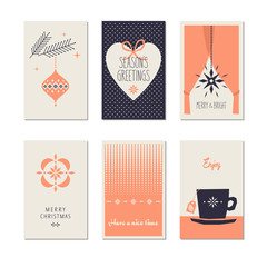 set of decorative christmas cards
