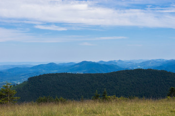 Carpathian mountains landscape in Ukraine in the summer season in Yaremche