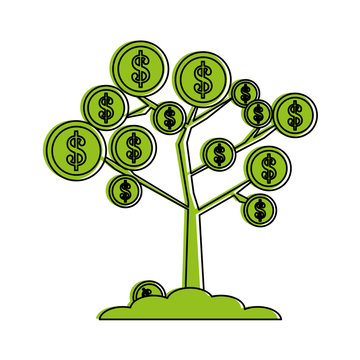 Coin Tree Money Icon Image