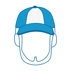 avatar man with beard and cap icon over white background colorful design vector illustration