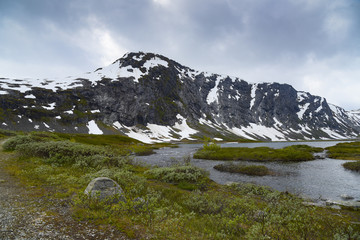 Fototapeta na wymiar View of the mountain landscape in Norway