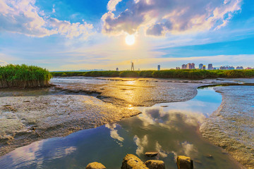 Scenic view of the Keelung river in Taipei