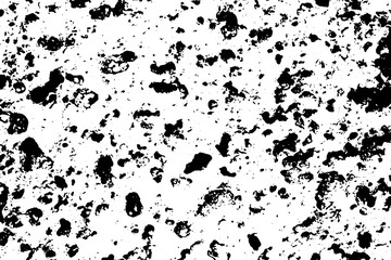 Fototapeta premium Weathered stone black and white vector texture. Old weathered concrete wall. Black ink drips on white.