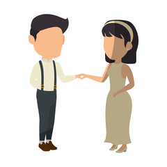 avatar wedding couple icon over white background colorful design vector illustration