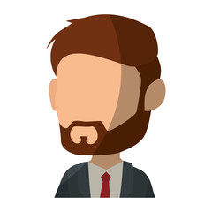 avatar man with beard icon over white background vector illustration