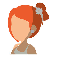 avatar woman icon over white background colorful design vector illustration