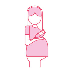 pregnant woman avatar character vector illustration design