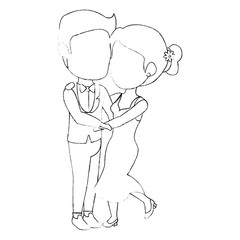 avatar wedding couple icon over white background vector illustration