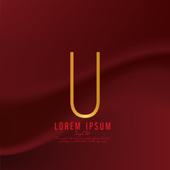 Golden letter U logo template. Vector illustration