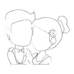 wedding couple icon over white background vector illustration