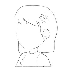 Obraz na płótnie Canvas avatar woman icon over white background vector illustration