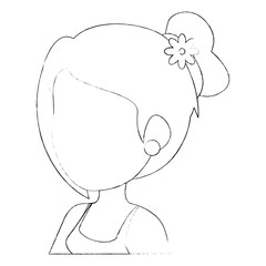 avatar woman icon over white background vector illustration