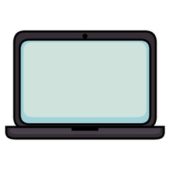 laptop computer icon over white background vector illustration