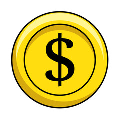 money coin icon over white background vector illustration