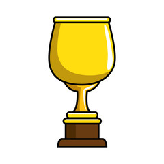 trophy cup icon over white background vector illustration