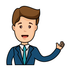 businessman icon over white background colorful design vector illustration