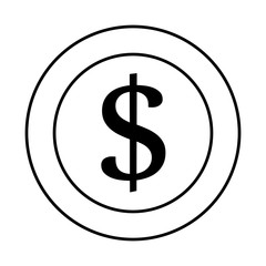 money coin icon over white background vector illustration