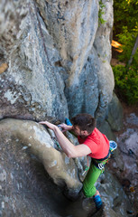 Extreme sports on the rocks.