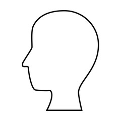 head icon over white background vector illustration
