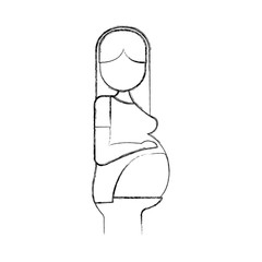 pregnant woman avatar character vector illustration design