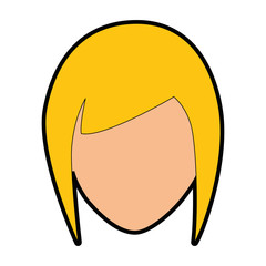 woman face icon over white background colorful design vector illustration