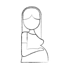 pregnant woman avatar character vector illustration design