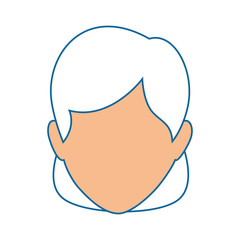 woman face icon over white background colorful design vector illustration