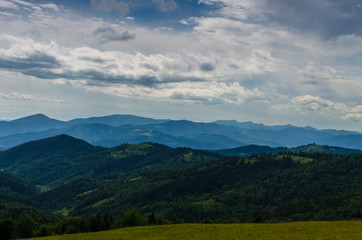 Fototapeta premium Carpathian mountains landscape in Ukraine in the summer season in Yaremche