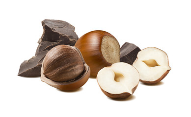 Hazelnut craft chocolate isolated 2
