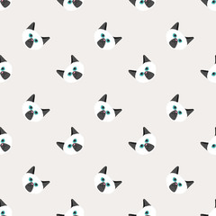 Seamless background nursery cute lovely cat face