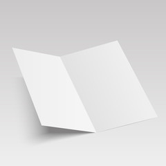 Mock up opened magazine, journal, booklet, postcard, flyer, business card or brochure . Vector Illustration.