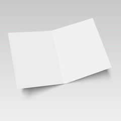 Mock up opened magazine, journal, booklet, postcard, flyer, business card or brochure . Vector Illustration.