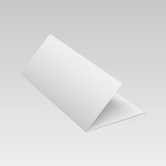 Mock up opened magazine, journal, booklet, postcard, flyer, business card or brochure . Vector Illustration.