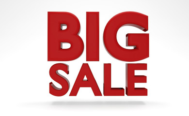 Big Sale Poster in to Cartoon Style. Colored illustration 3D rendering.
