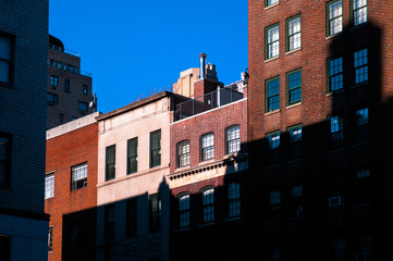 New York apartment buildings.