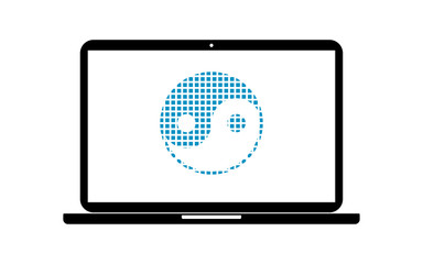 Pixel Icon Laptop - Yin-Yang