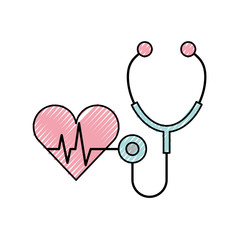 stethoscope medical with heart vector illustration design