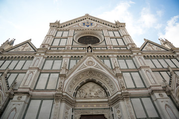 Fototapeta premium The Basilica di Santa Croce (Basilica of the Holy Cross) on square of the same name in Florence, Tuscany, Italy. Florence is a popular tourist destination of Europe.