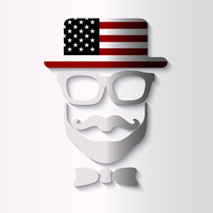 mask in the hat with the US flag image