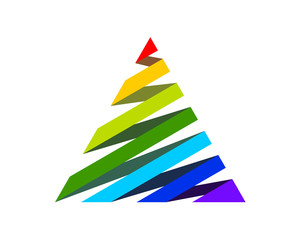 Obraz premium Rainbow Ribbon Triangle Shape