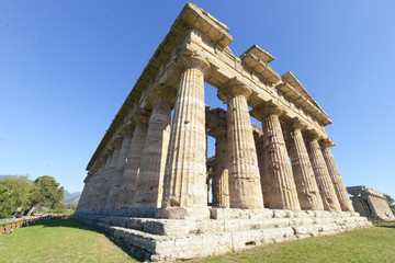 Fototapeta premium Ancient greek temple in Paestum south Italy