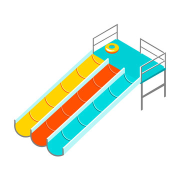 recommend clip art: Water colorful slide isolated.