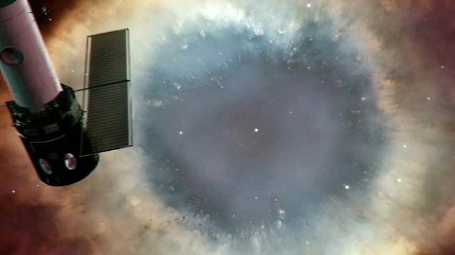 Hubble Space Telescope taking picture data of the Helix Nebula