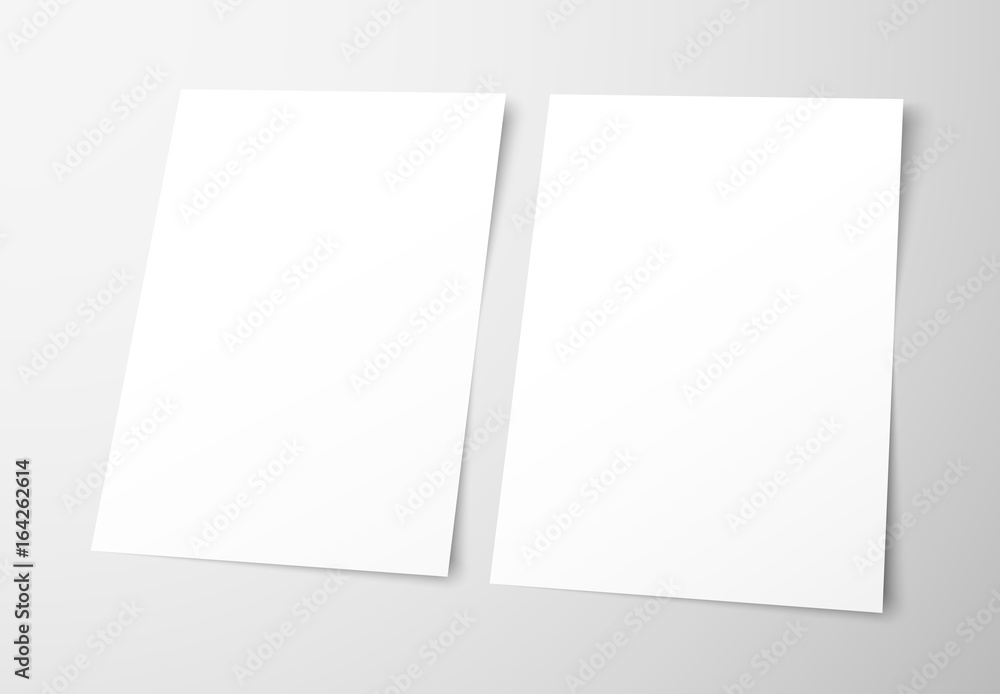 Poster templates of empty flyers on a gray background.