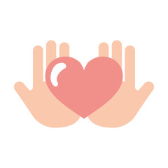 hand human with heart love vector illustration design