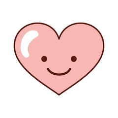 heart love kawaii character vector illustration design