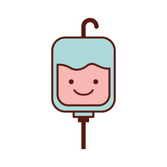 blood bag donation kawaii character vector illustration design