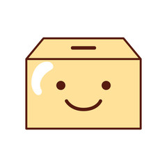 box carton packing kawaii character vector illustration design